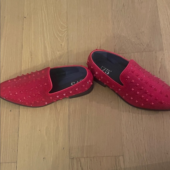 Red Studded Men's Loafers Christmas sale, the son more than once great condition - Picture 2 of 5